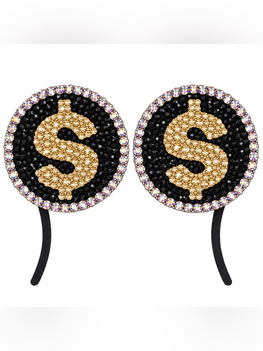 Gold Black & Luxe Crystal AB Money Theme Pasties Size Extra Large New